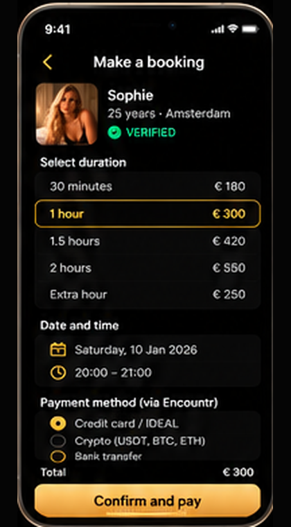 ENCOUNTR app BOOKING